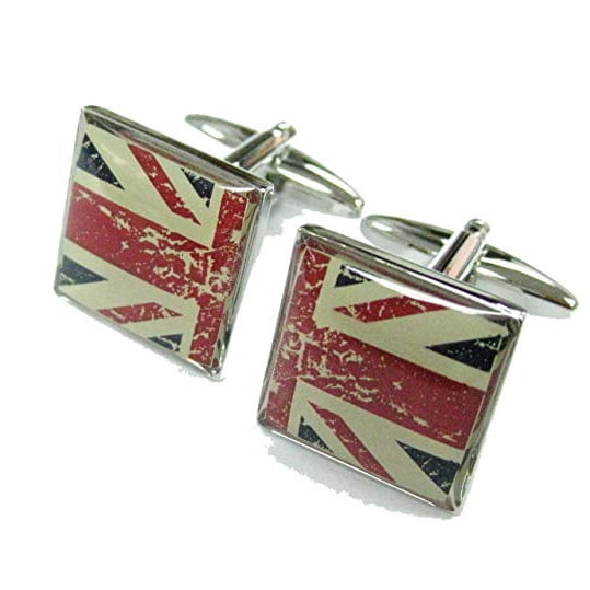 Round Union Jack Patriotic British Quality Enamel Cufflinks 